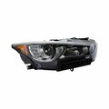 Escapada Passenger Side Headlight, Infiniti Q50 Black/Chrome/Clear w/Projector LED Low/High Beam CAPA Cert ES3629668